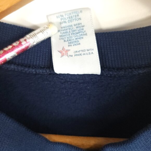 Vtg Army Sweatshirt Men's Large Navy Blue Soffe Sweats Distressed USA - Picture 6 of 14